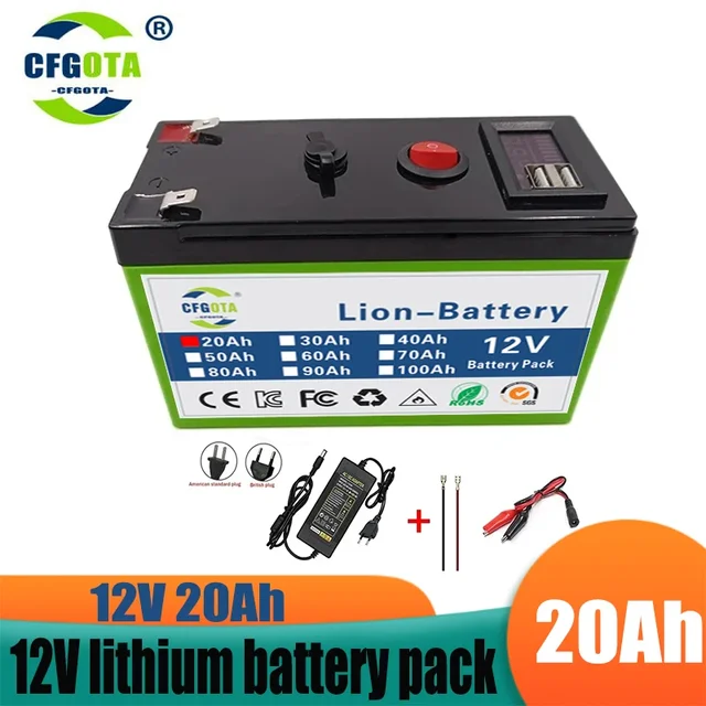 New 18650 3S6P 12V 50Ah Lithium Battery Pack,Built-in 30A BMS,For Solar ...