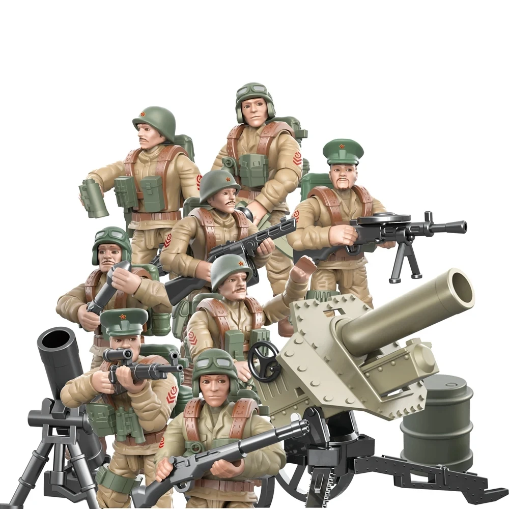 Soldados del ejército militar de la Segunda Guerra Mundial, soldados alemanes de la Segunda Guerra Mundial, figuras de las fuerzas especiales, MOC, bloques de construcción DIY, juguetes para niños