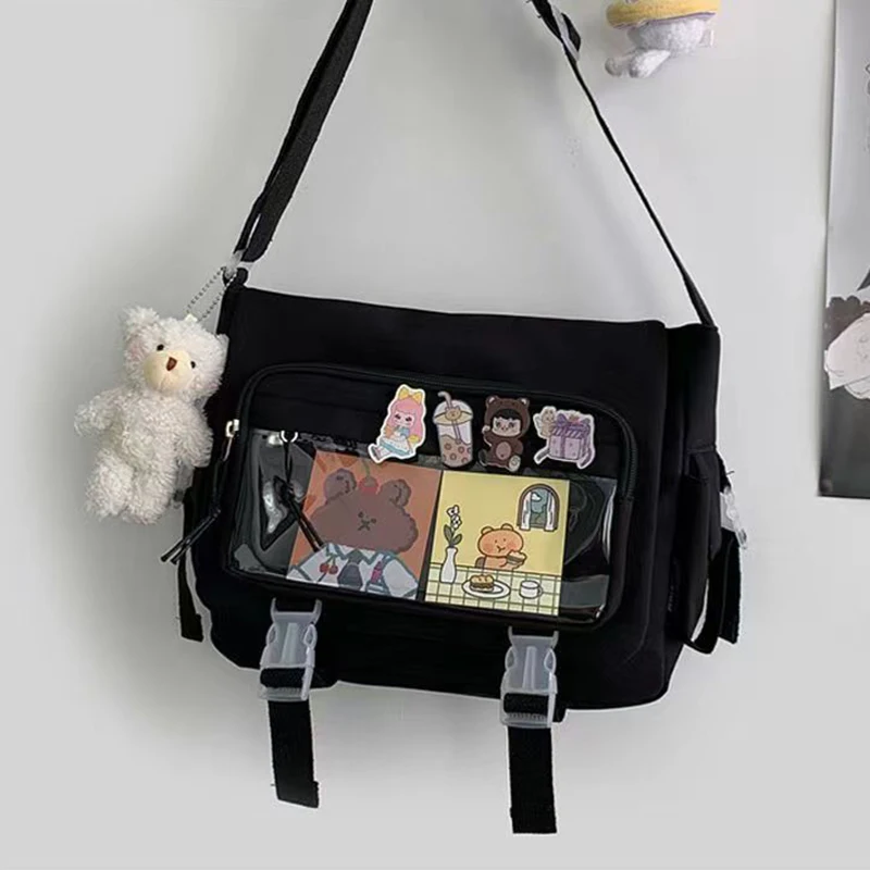 Japanese Style Kawaii Itabag for Dolls Large Handbags New Nylon School Bags for Teenage Girls Tote Shoulder Bag JK Crossbody Bag