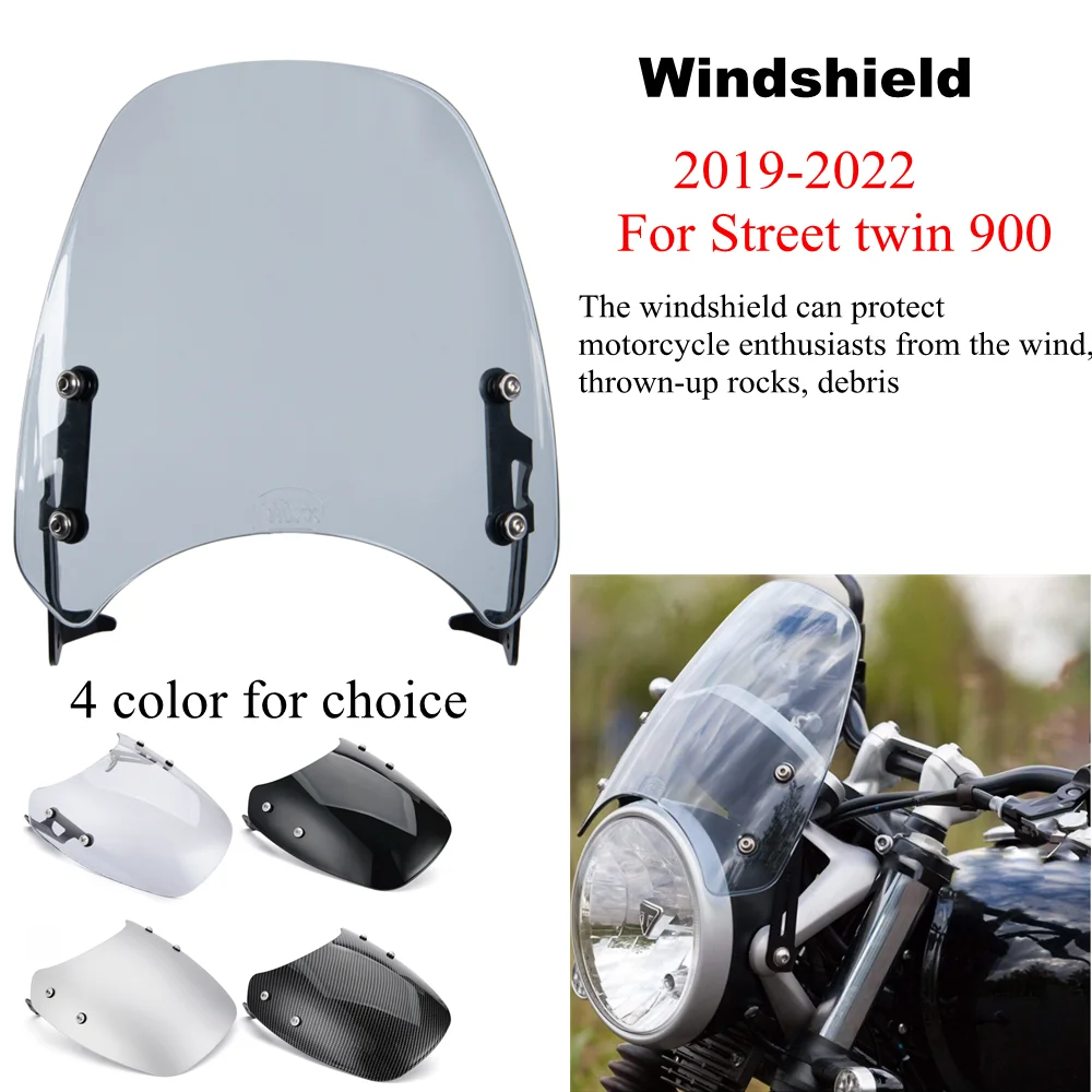 

Windshield Windscreen For Triumph Street twin 900 Motorcycle Wind Deflector 2019 2020 2021 2022