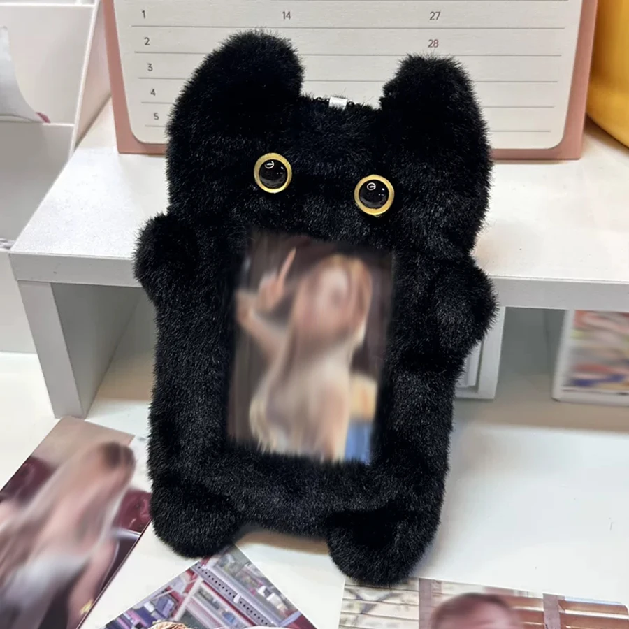 1pcs Lovely Plush Photocard Holder Kpop 3inch Photo Sleeve Pendant Protective Case Student Cover 3