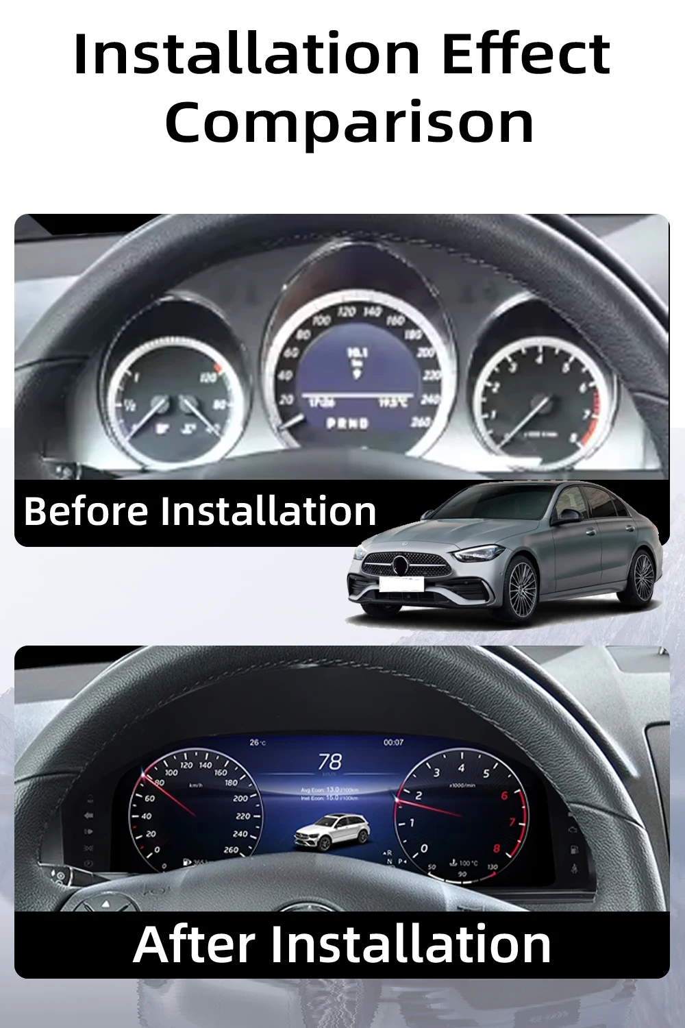 Digital Instrument Cluster for Mercedes-Benz C-Class W204 (2008–2010) NTG 4.0 Sp