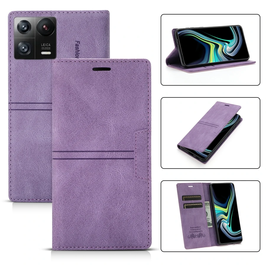Wallet With Card Slot Magnetic Flip Leather Case For Xiaomi 13 Lite 12T Mi 11 Lite 10T 9T Poco M6 Pro X5 F5 M5s X3 NFC Cover