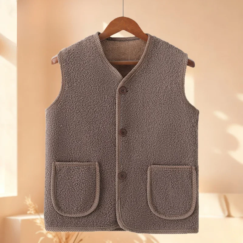 Winter Warm Fleece Vest Thickened Lamb Wool Waistcoat for Women Autumn and Winter Plus Size Insulated Outerwear Cozy Sleeveless