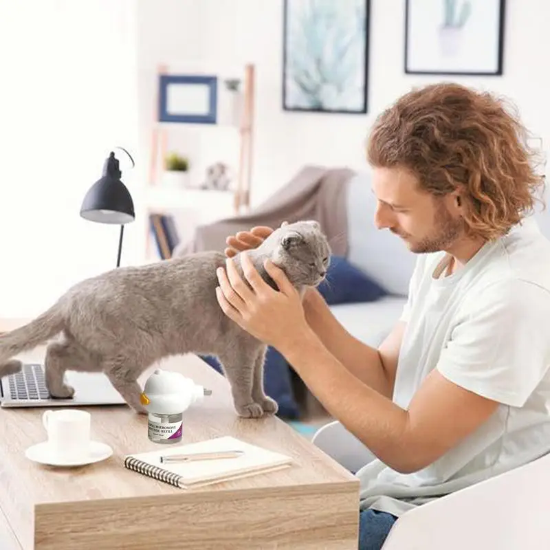 Pheromone Diffuser For Cats Cat Pheromones Diffuser Start Kit Plug-In Cat Pheromones For Peaceful Home Reduce Fighting 30 Da