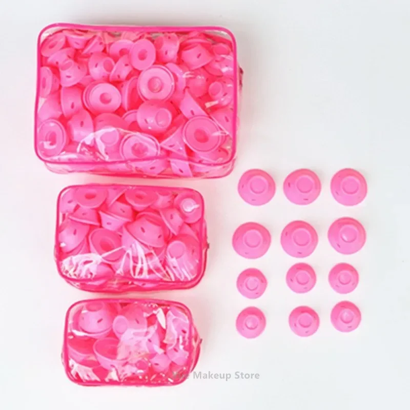 20/30/40/80PCS Pink Blue Silicone Hair Curlers Heatless Soft Roller For Sleep Flexible No Heat Women Hair Styling DIY Tool 2#