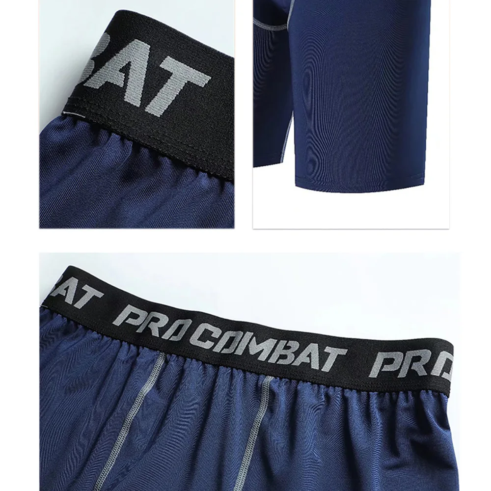 Men Running Marathon Compression Shorts Quick Dry Run Training Fitness Leggings Bodybuilding Tights Sports Men Gym Male