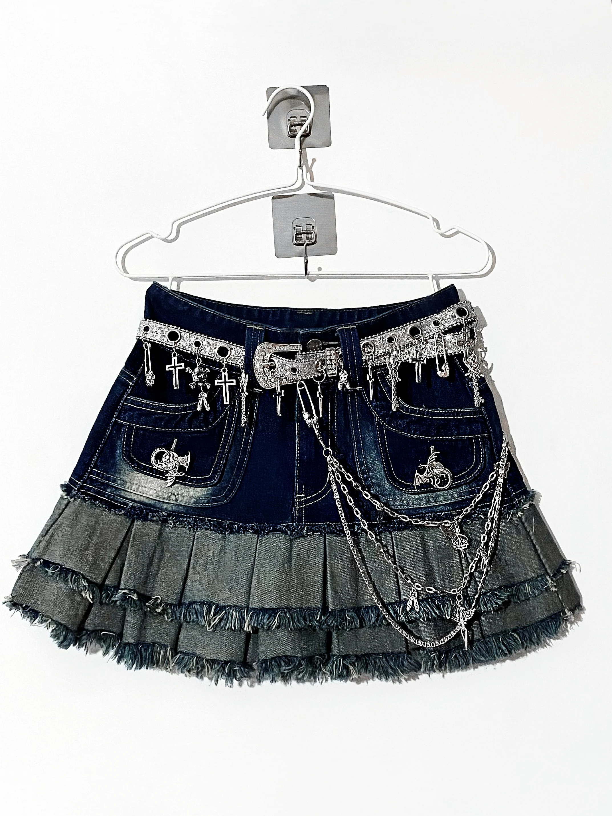 スカート 90s Euro remake denim short skirt y2k Y2k Denim Skirt - Etsy