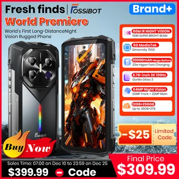 FOSSiBOT F113 Rugged Smartphone Unlocked, 36GB+256GB, 20000mAh 33W, Android, 108MP Cam, Waterproof, NFC, Camping Light 1