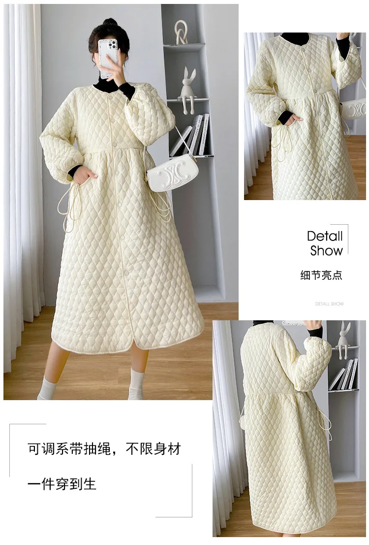Pregnant Women's Winter Suit Cotton Coat Loose, High-Grade, Belly Covering Cotton Coat Is Foreign