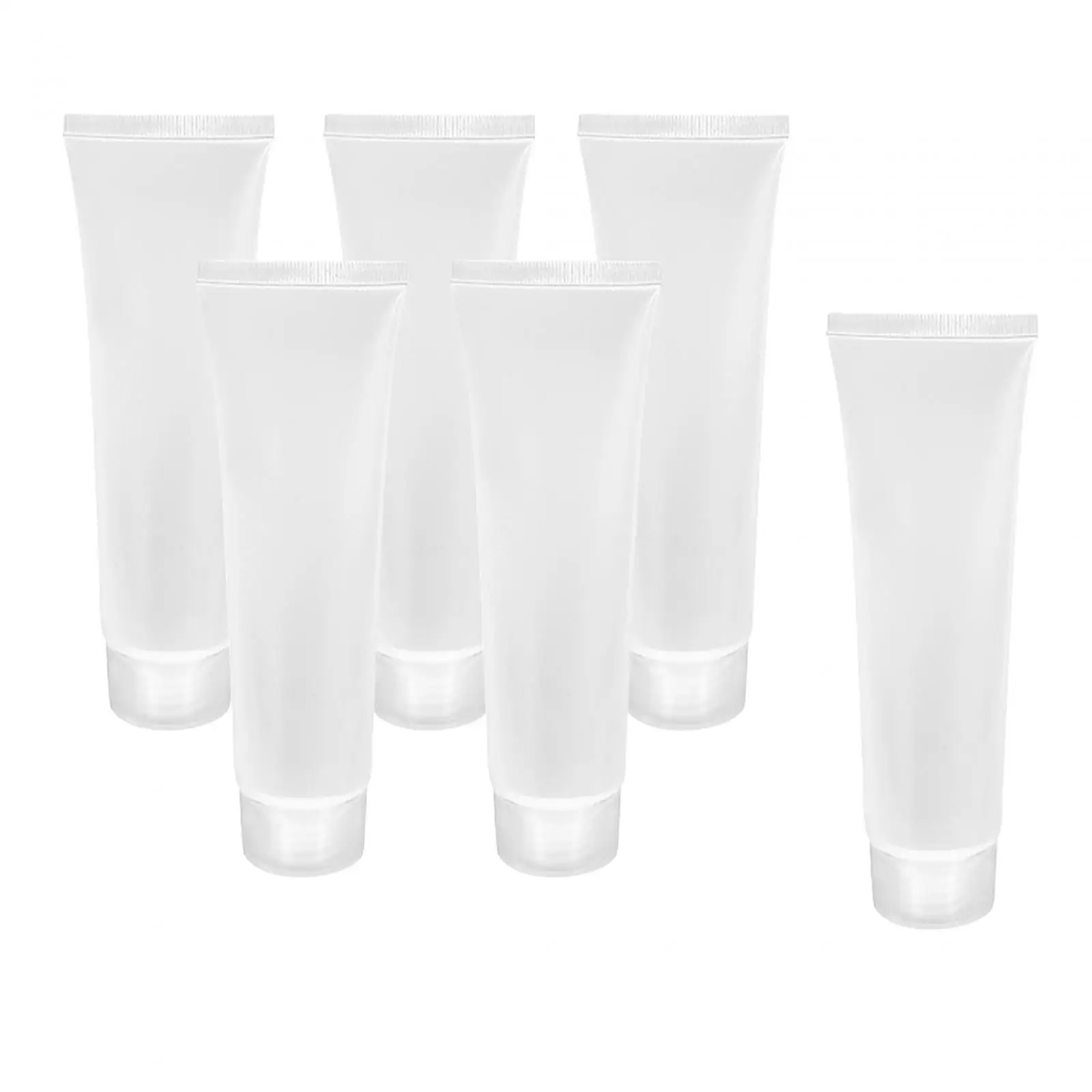 2x6 Pieces Makeup Sample Soft Container Tube Bottle for Split Shampoo Cleanser 100ml Screw Cap