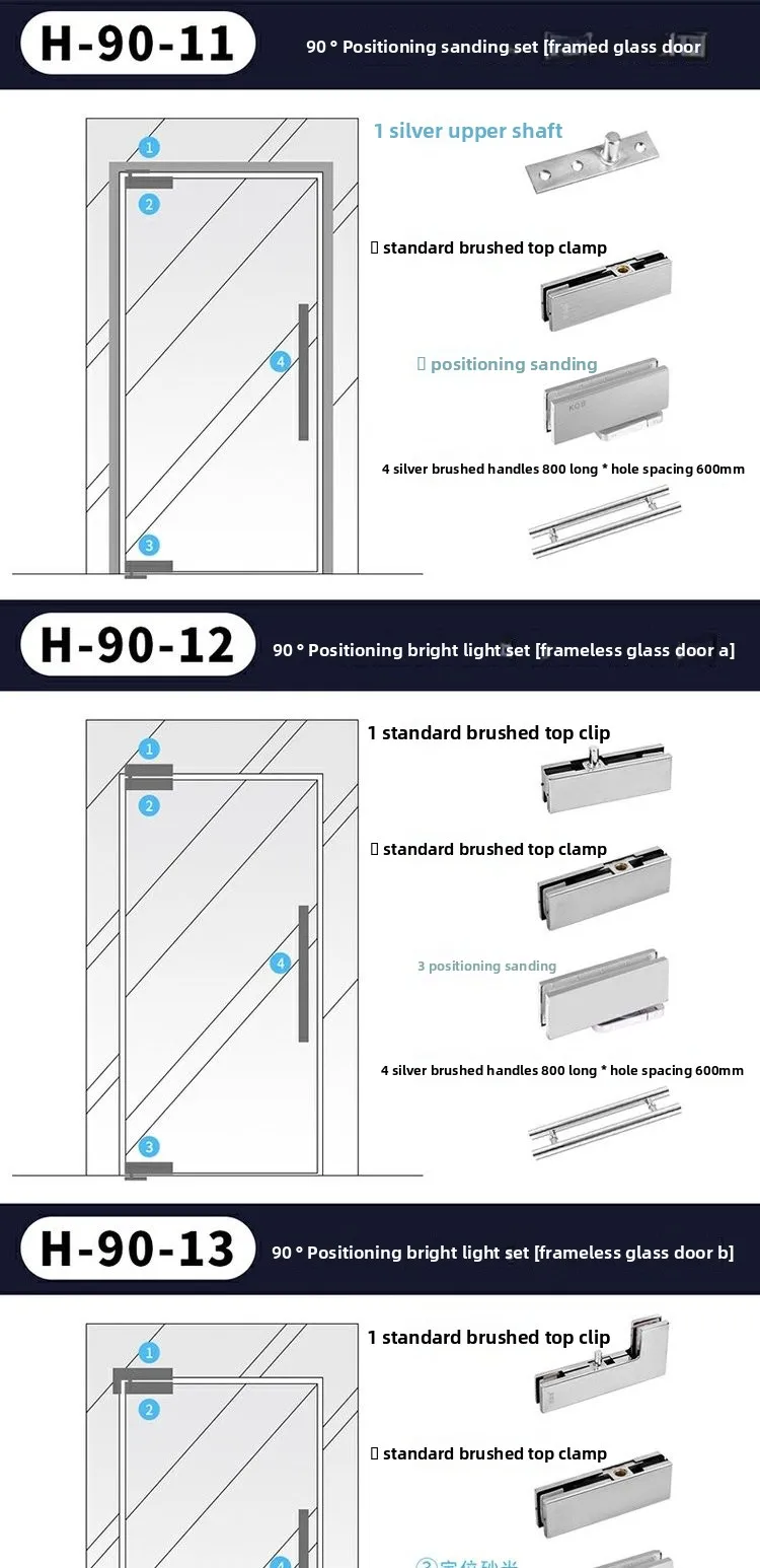 glass door slotting-free floor spring hidden frameless door spring positioning p