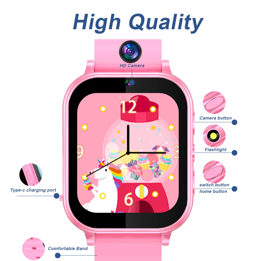 Children's Wristwatch 22 Games Kids Smart Watch Music Play Flashlight Pedometer Habit Tracking Smartwatch Boys Girls Gifts Clock 5