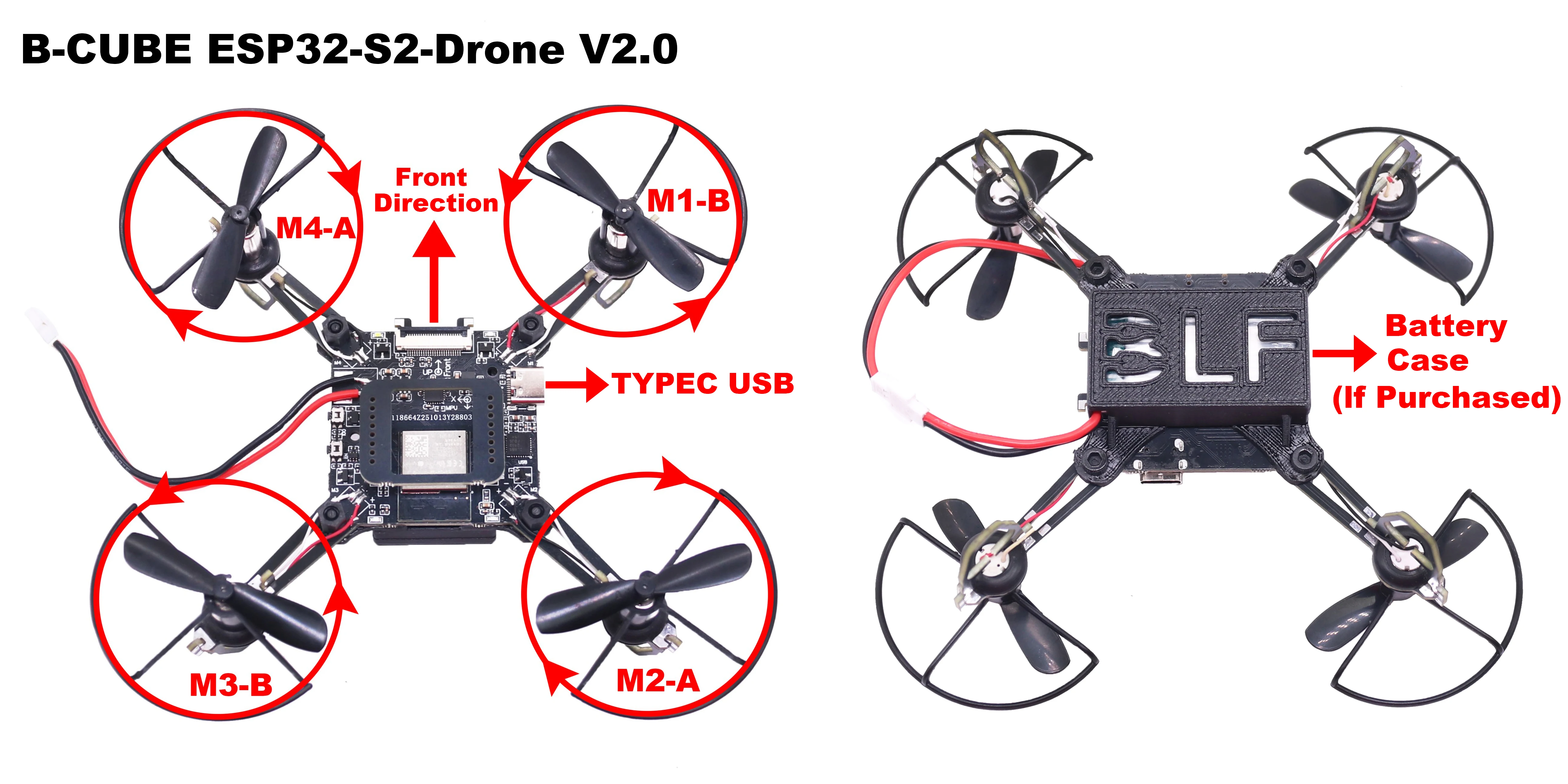 Happy ESP32-Drone V2.0 Controllo di volo Open Source Quadcopter ESP-Drone Modello di drone Wifi Telecomando Crazyflie - Image 4
