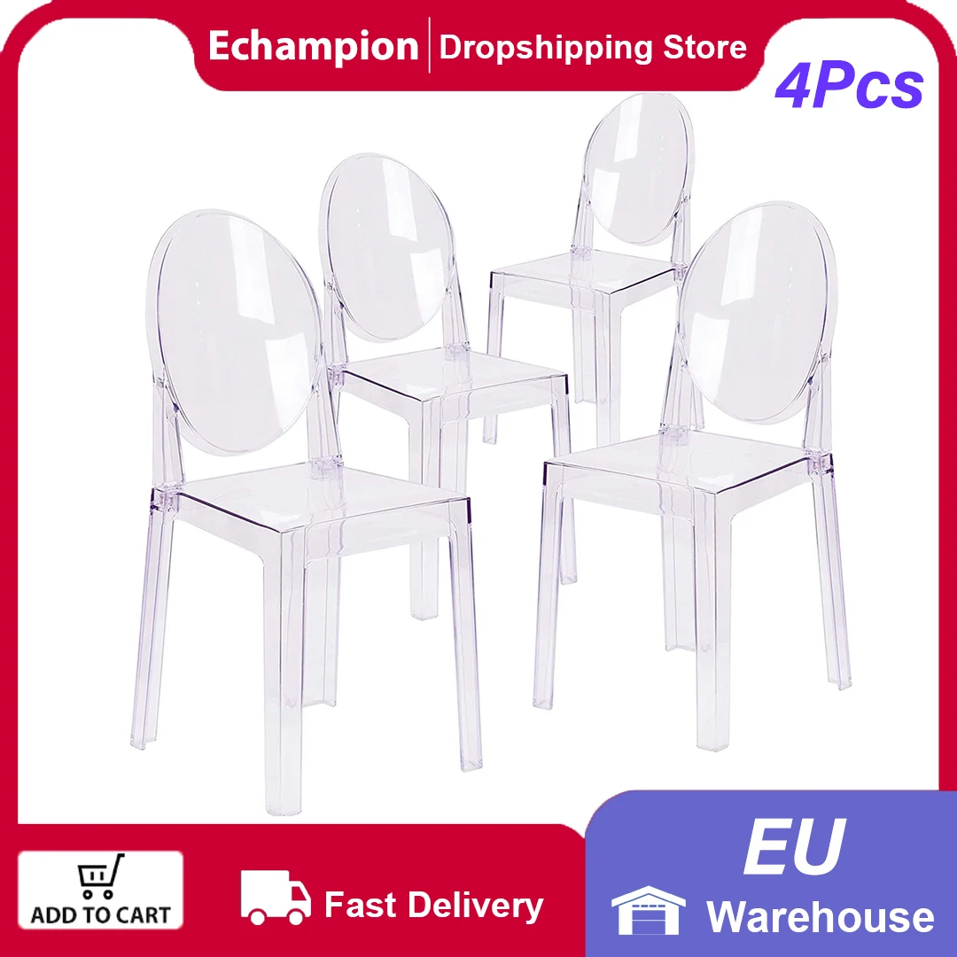 Setof4NordicTransparentDiningChairsGhostChairsVictoria
