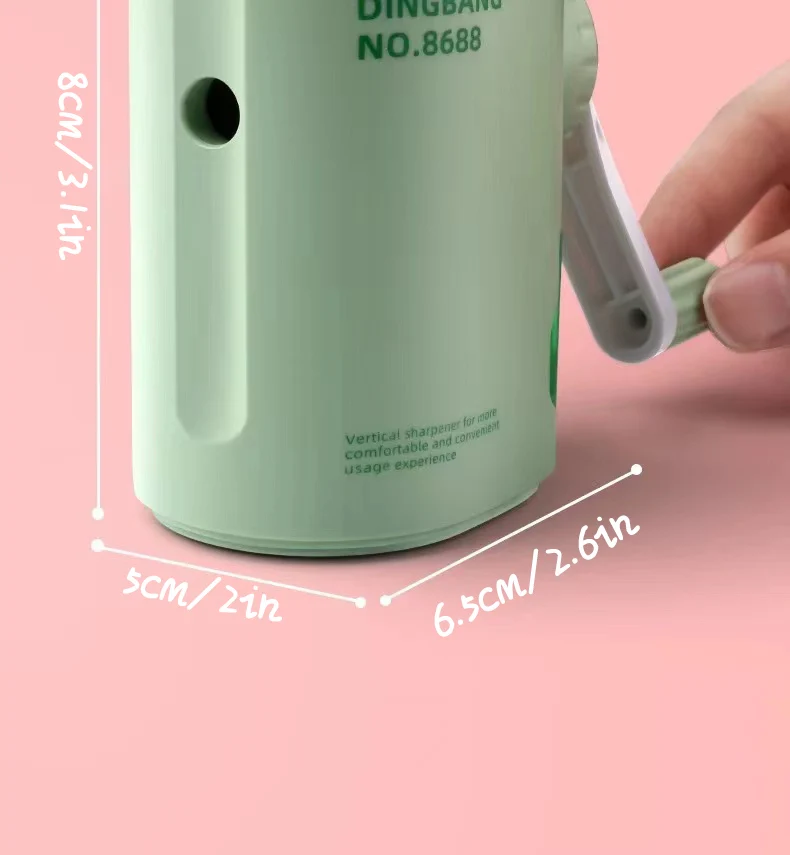 Adjustable Hand Cranked Pencil Sharpener for Students  Kids - Automatic Color Lead Drawing Feature