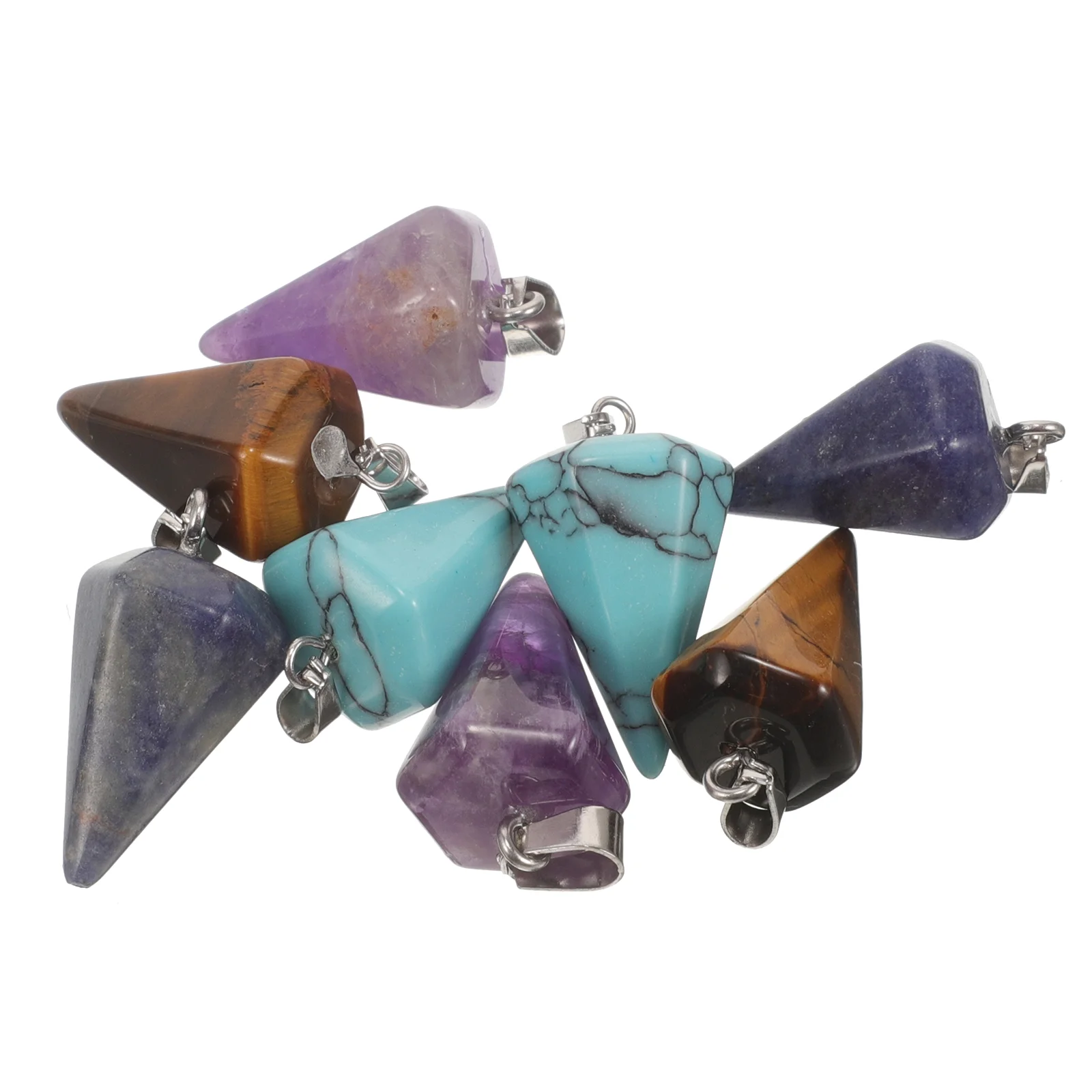 

8Pcs Cone Charms DIY Jewelry Pendants Small Cone Jewelry Charms Crystal Cone Hanging Decors