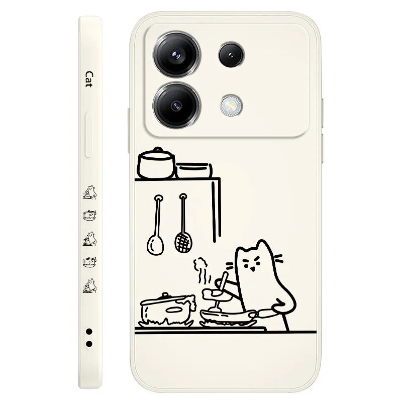 Cooking Cat Themed Silicone Phone Case - Charming & Durable Cover