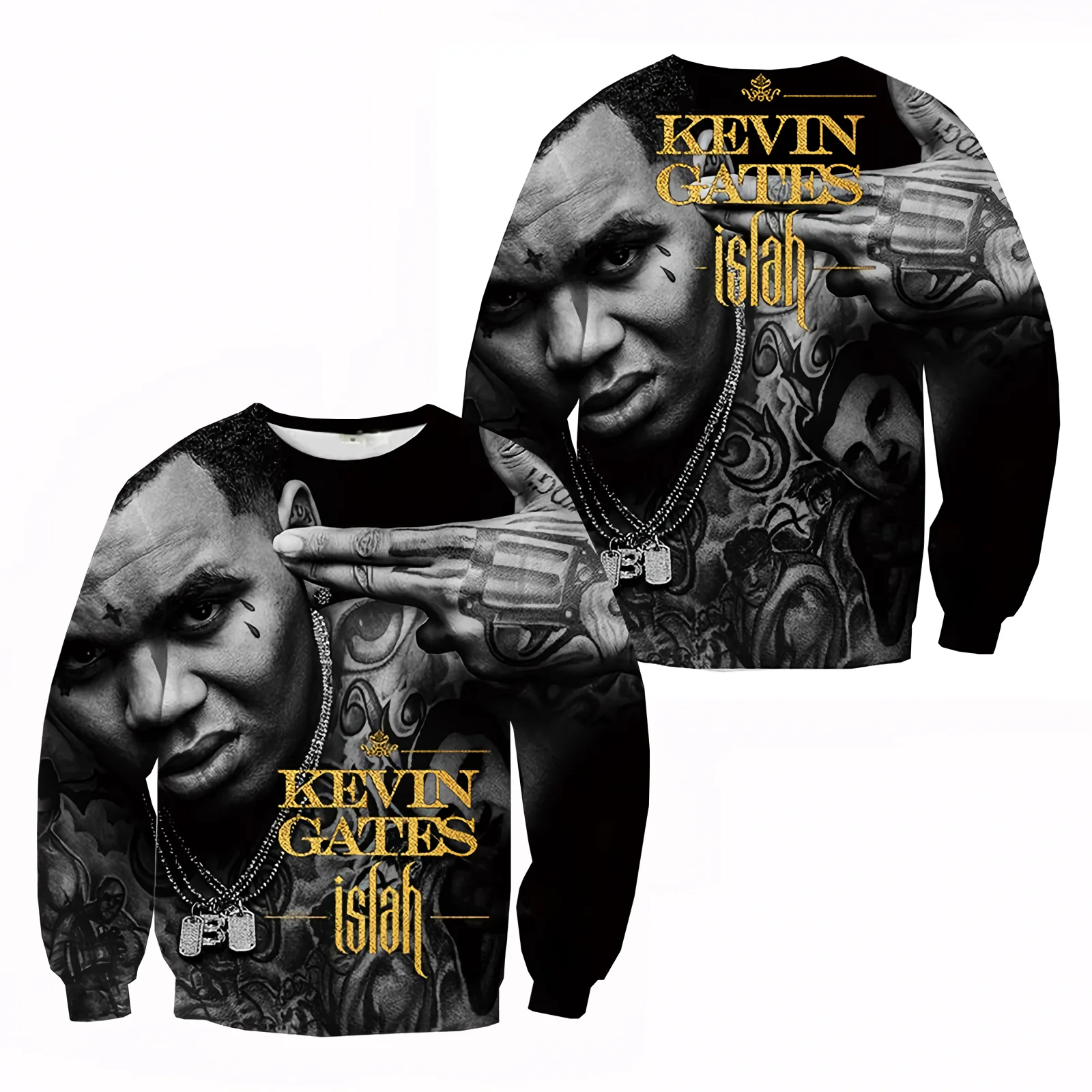 

Kevin Gates ISLAH Crewneck Sweatshirt Streetwear Men/Women Harajuku Long Sleeve Pullover Clothes