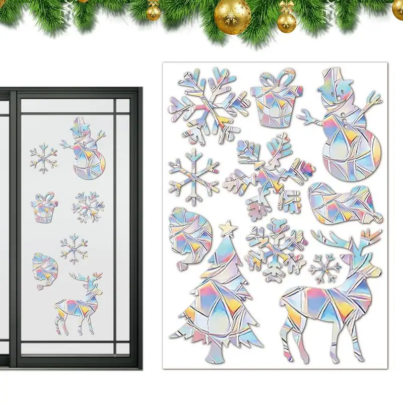 Sun Catcher PVC Electrostatic Glass Stickers for Window Funny Sun-catcher Wall Stickers Rainbow Prisms Sticker Christmas Decals