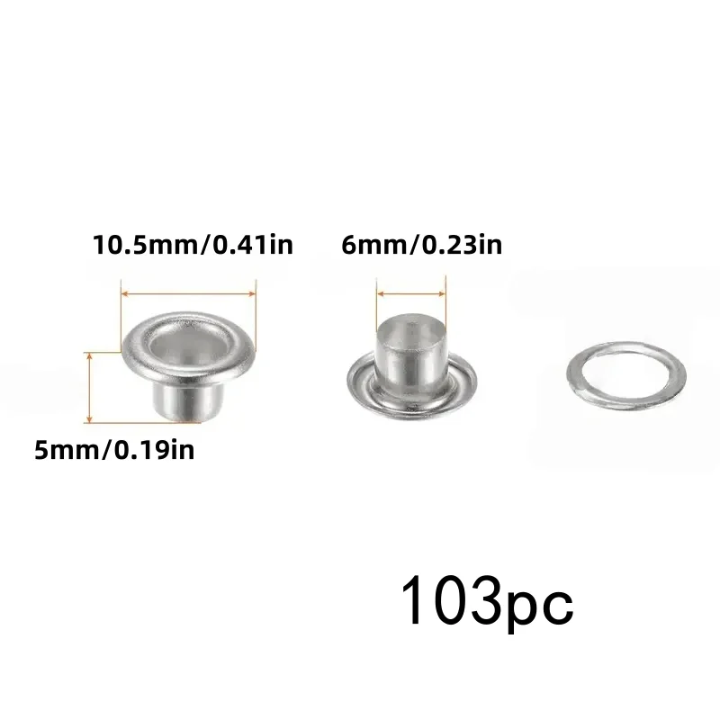 103개 6mm 중공 아일렛. 가죽 엽서, 낙하 방지, 의미 있는 것들.