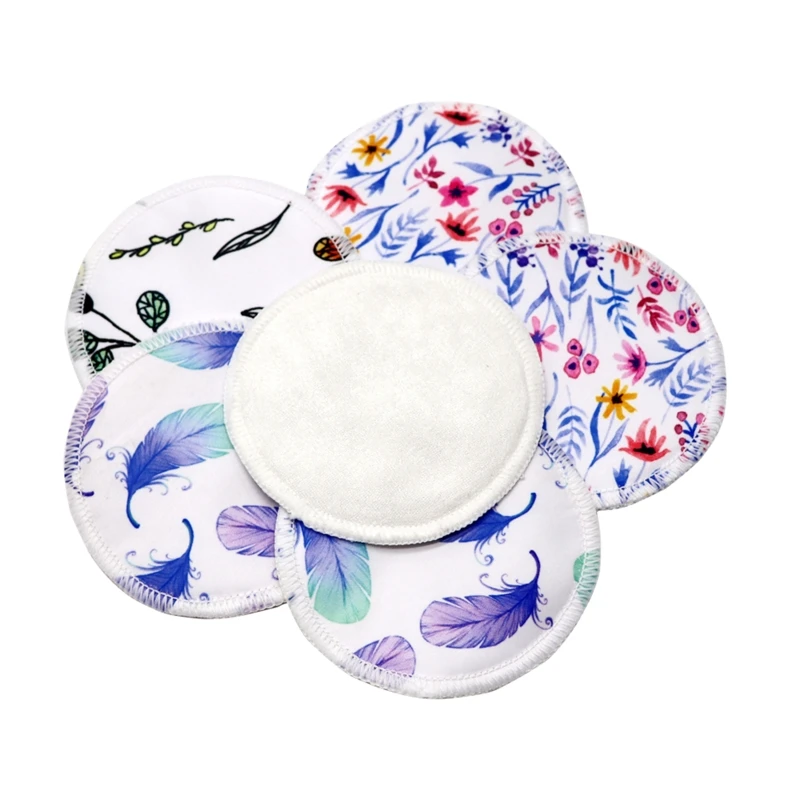 Nursing Pads 6pcs/set Washable Breast Breastfeeding Super Absorbency Mat for Mum Waterproof Feeding Pad Reusable Supplies 4