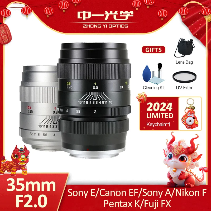 Zhongyi Mitakon 35Mm F2 Full Frame Dslr Slr Obiettivo Della Fotocamera Per Canon Ef Nikon F Sony Fe Sony A Fuji Fx Pentax Pk Obiettivo Della Fotocamer