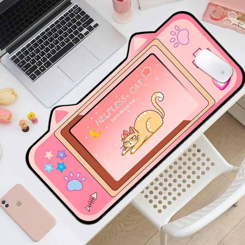 Cinnamorolls-grande Kawaii Gaming Mouse Pad Orelhas Bonitos dos Desenhos Animados Tapete de Mesa Rosa à Prova Dágua Antiderrapante Laptop Acessórios Gamer - Imagem 4