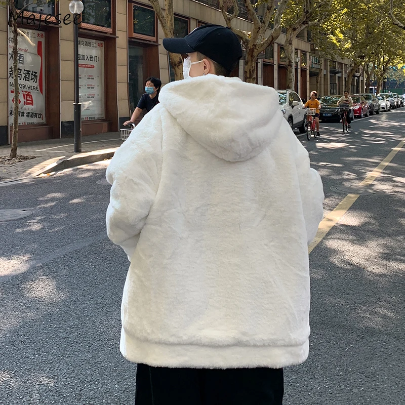 

Parkas Men Winter Pure Color Thicker Warm Baggy Ulzzang Fashion Hooded Chic All-match Zip Up Male Clothing Popular Hot Sale Cozy