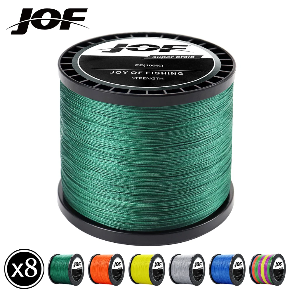 Ligne de pêche JOF 8 brins Japon tressée multifilament, 300M-1000M, 18-88LB pour carpe et accessoires