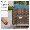 6 Piece Patio Furniture Set, L-Shaped Outdoor Sectional Wicker Patio Furniture with Coffee Table, 4-Seat Patio Conversation Set 4