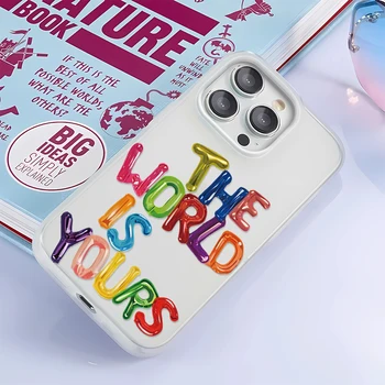 Custodia per telefono semplice con lettera inglese Custodia protettiva per telefono Custodie per iPhone 16 15 14 13 12 11 Pro Max X Custodie Cover