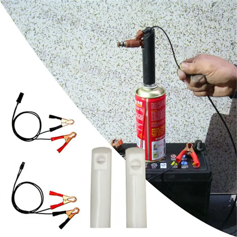 Auto Car Fuel Cleaning Injector Flush Cleaner Wash Adapter Cleaning Tool Set Nozzle DIY Kit Car Wash Fuel Injector Cleaner Fuel Injector Removal Tool Grease Coupler Adapter