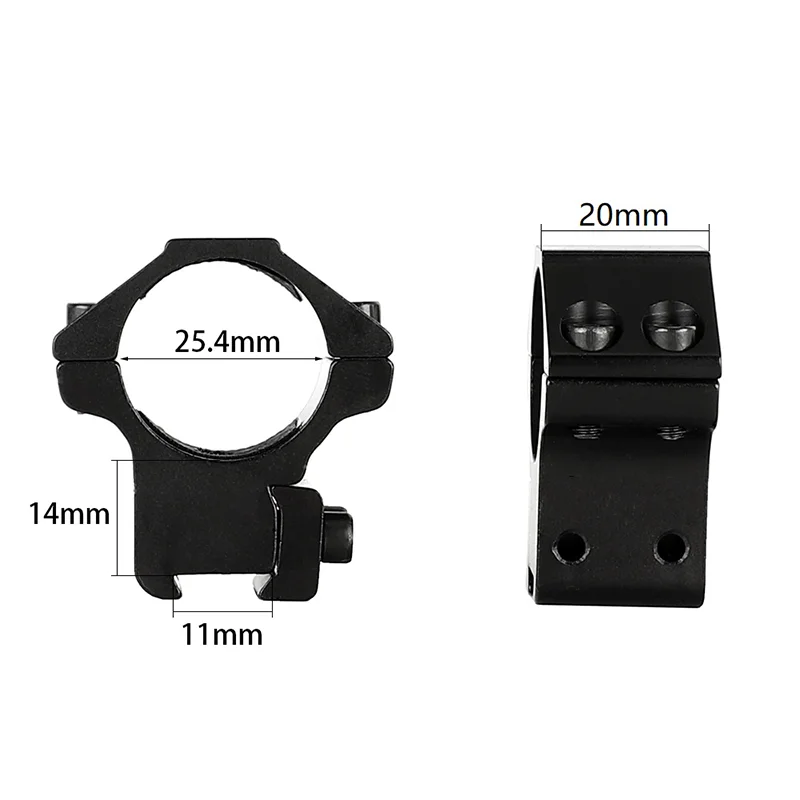 2pcs/Pair Scope Ring Mount 11mm Dovetail Rail Low Profile 25.4mm 1