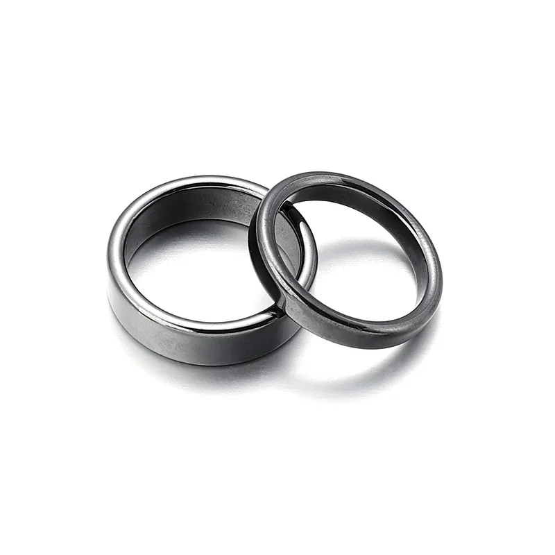 Anello in ematite nera set elegante per uomo e donna_voghion.com