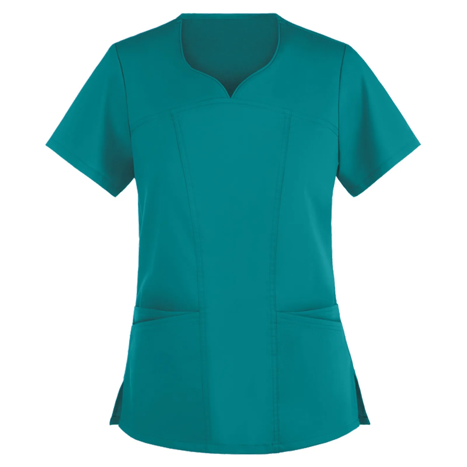 Plus Size Nursing Scrubs Women Blouse Short Sleeve Nurse Working