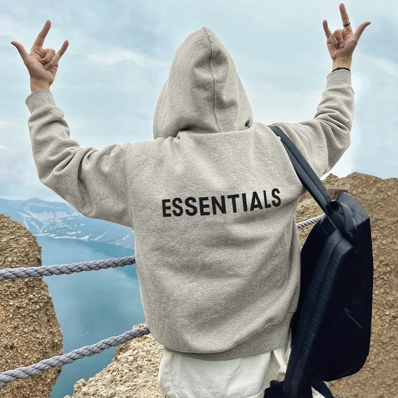 

New Essentials Hoodie Best Quality Men's Cotton Hoodie Pullover Silicone letter logo Print Sweatshirt Unisex Couple Hoodies
