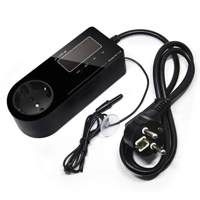 LXAF Intelligent Digital Thermostat EU Plug Temperature Regulator Aquarium Reptile Heating Digital Display Humidity Controller 1