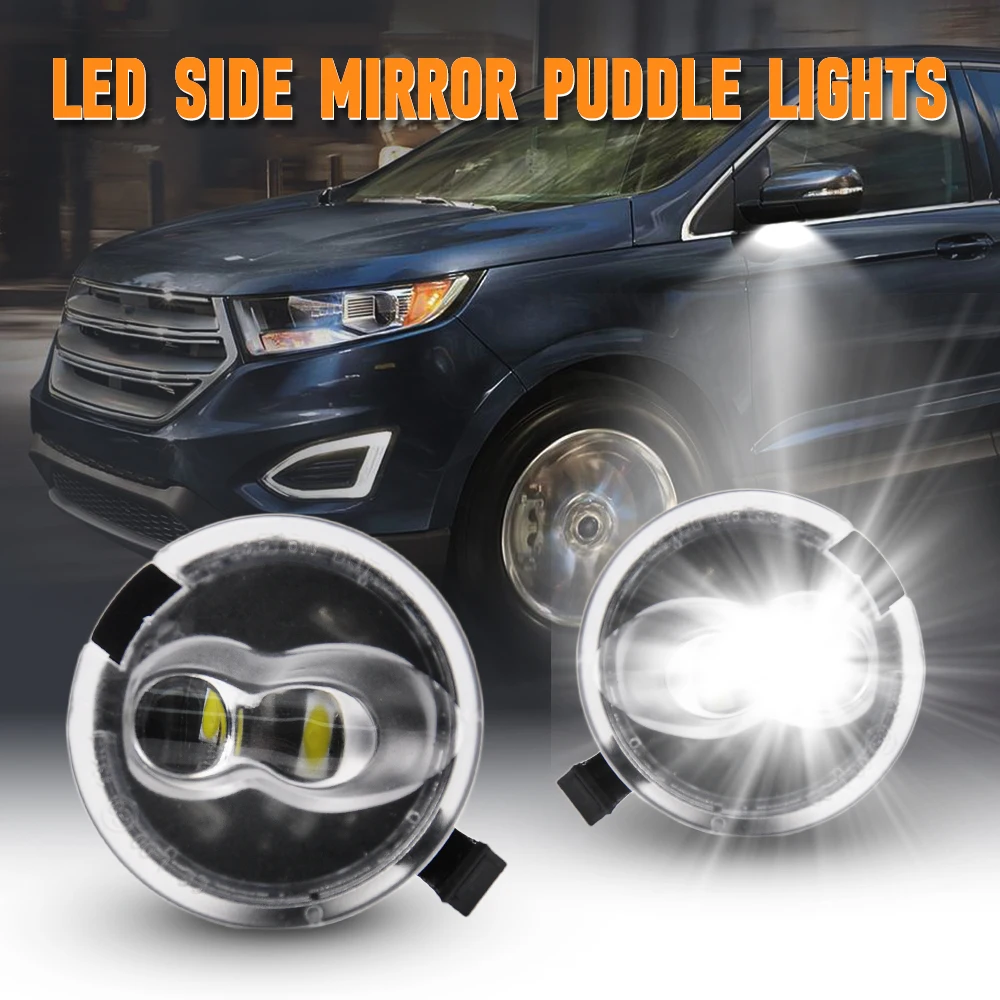 2pcs LED Side Mirror Puddle Lights 5F1Z-13B375-A For Ford Edge