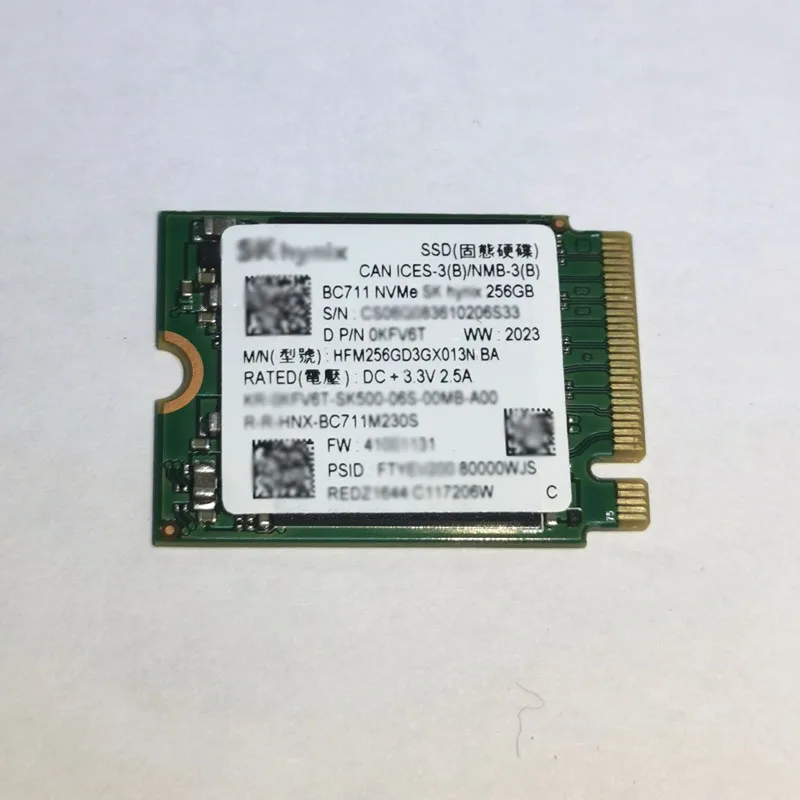 

Внутренний твердотельный накопитель SK BC711 256G SSD M2 2230 PCIe 3,0x4 NVME SSD