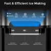 Ice Maker Machine Countertop, 3 in 1 Portable Ice Maker with Hot/Cold Water Dispenser, 12 Cubes in 7 Mins Stainless Steel Nu 6