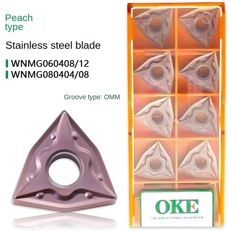 OKE Drehmeißeleinsatz WNMG WNMG060408 WNMG080404 WNMG080408 -OMM OP1215 Hartmetalleinsätze Speziell für Edelstahl