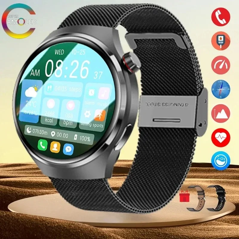 

For HUAWEI GT4 Pro GPS NFC Smart Watch Men 360*360 AMOLED Screen Heart rate Bluetooth Call IP68 Waterproof Man Smartwatch 2024