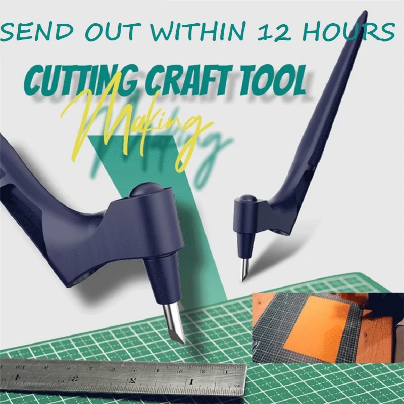 360 Steel Rotating Blade DIY Art Cutting Knife Craft Cutting Tool Safety Cutter Paper Knife with 3pcs Blades Pen