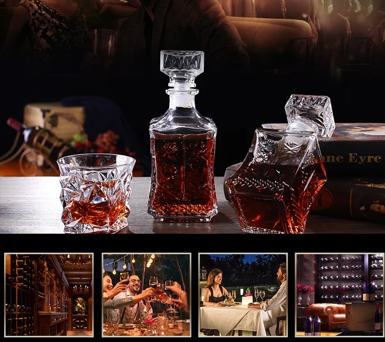 Description Picture 4 of item1PC 500/750ml Crystal Red Vintage Bottle Wine Decanter Whiskey Glass Lot Liqour Pourer Home Bar Vodka Beer Bottles Jar Jug