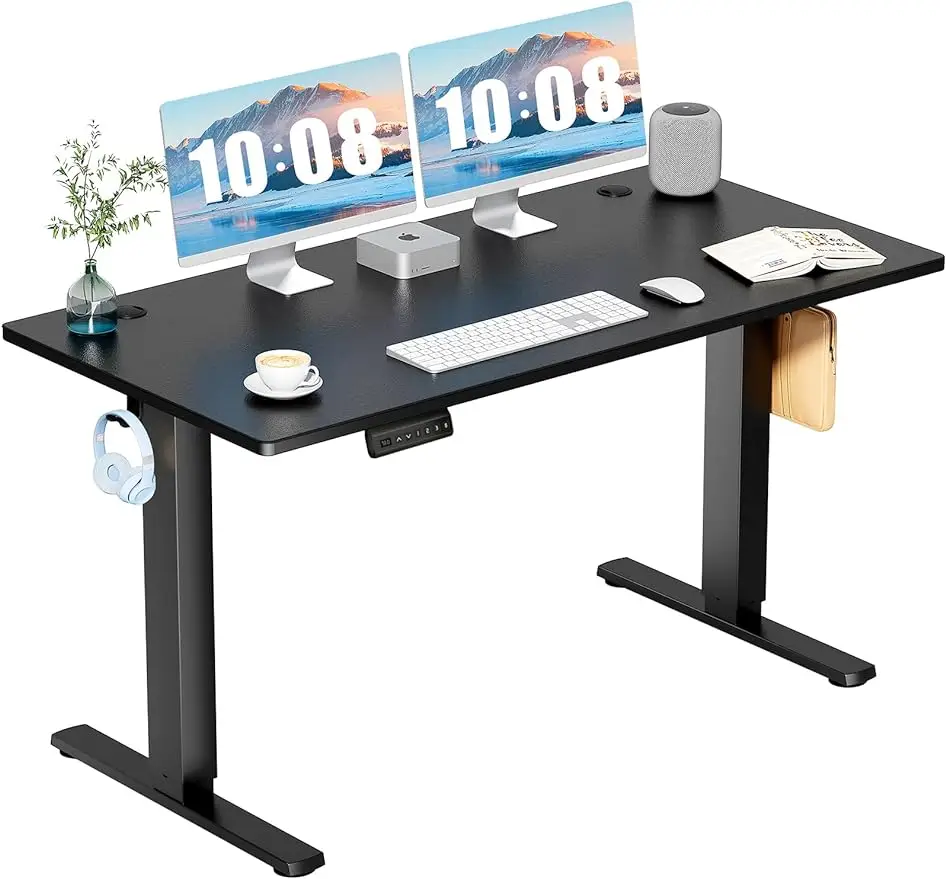 DUMOS Standing Desk with Whole-Piece Desktop, 55x24in Electric Height Adjustable Stand Up Desk, Modern Ergonomic Sit Stand Risin