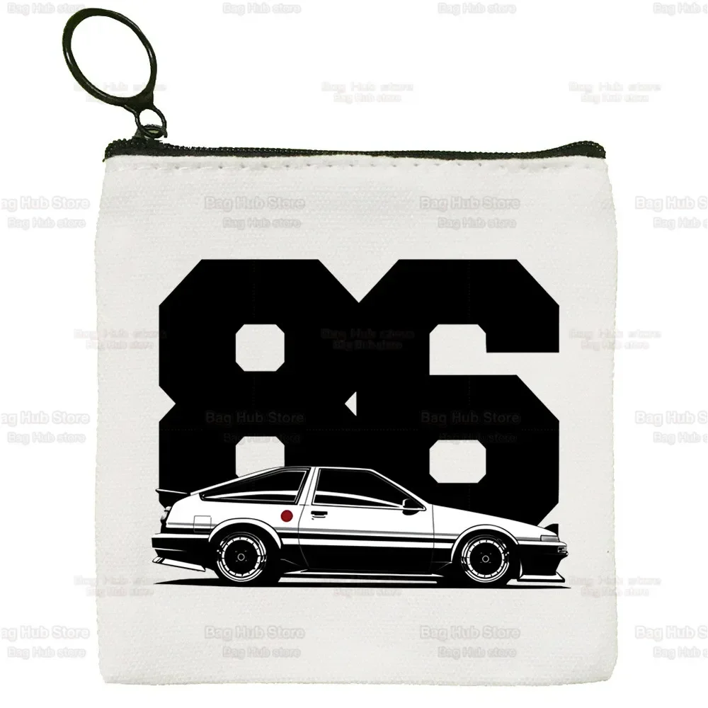 

Оригинальный D AE86 японский аниме JDM Гоночный Дрифт автомобиль, Холщовый Кошелек для монет, компактный кошелек, сумка для ключей на молнии, ручной подарок
