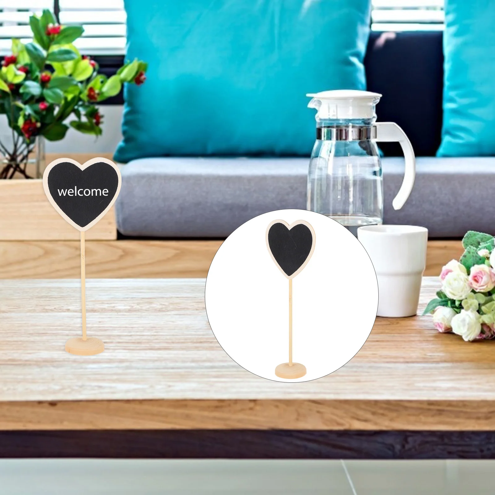 

Mini Chalkboard Chalk Sign Boards Tables Blackboard Board Name Wedding Blackboards Signs Wooden Heart Plate Plates Chalkboard