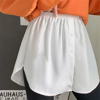 Women Girls Shirt Blouse Extender Adjustable Layering Faux Top Lower Sweep Mini Skirt False Hemline Splitting Underskirt - Image 2