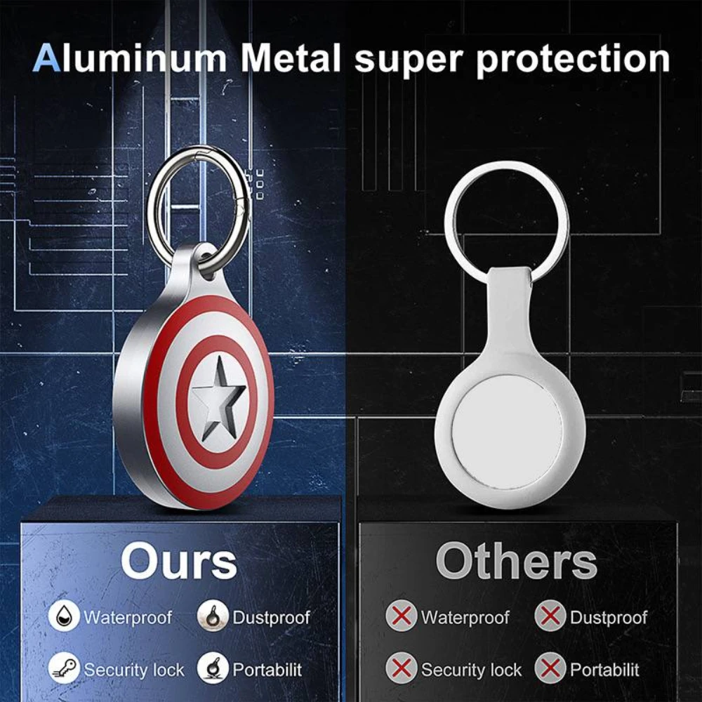 Airtag Case IPX8 Waterproof Keychain Aluminum Metal Protector for Apple Air tag Wallet Luggage Cat Dog Pets